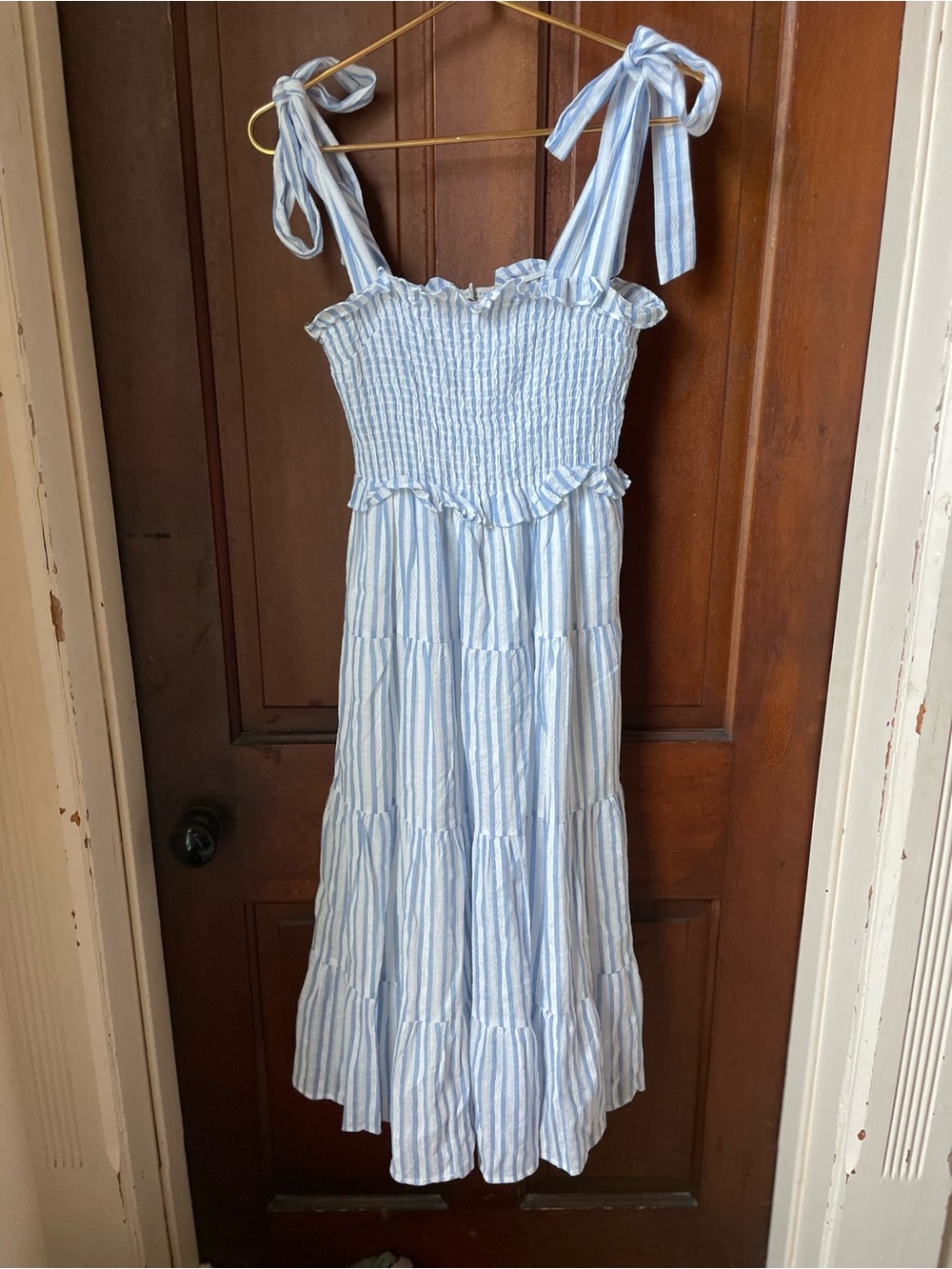 Dress Forum women's small sleeveless striped maxi dress